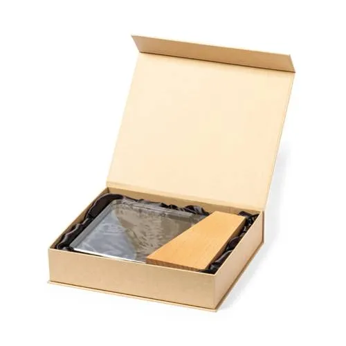 Placa conmemorativa de cristal resistente con base de madera ref 1546