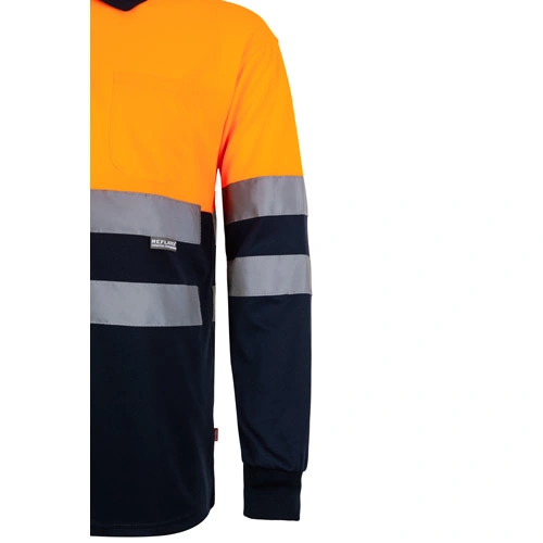 Polo bicolor bird-eye con bandas reflectantes ref 36067