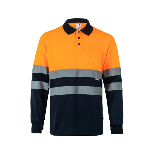 Polo bicolor bird-eye con bandas reflectantes ref 36067