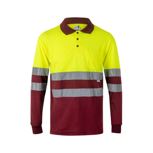 Polo bicolor bird-eye con bandas reflectantes ref 36067