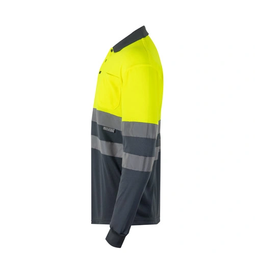 Polo bicolor bird-eye con bandas reflectantes ref 36067