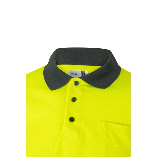 Polo bicolor bird-eye con bandas reflectantes ref 36067