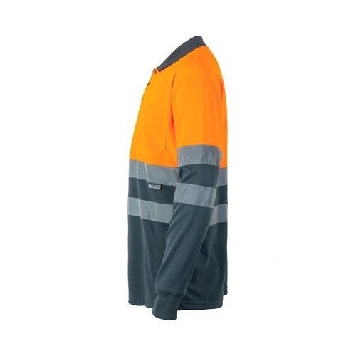 Polo bicolor bird-eye con bandas reflectantes ref 36067