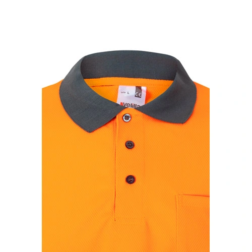 Polo bicolor bird-eye con bandas reflectantes ref 36067