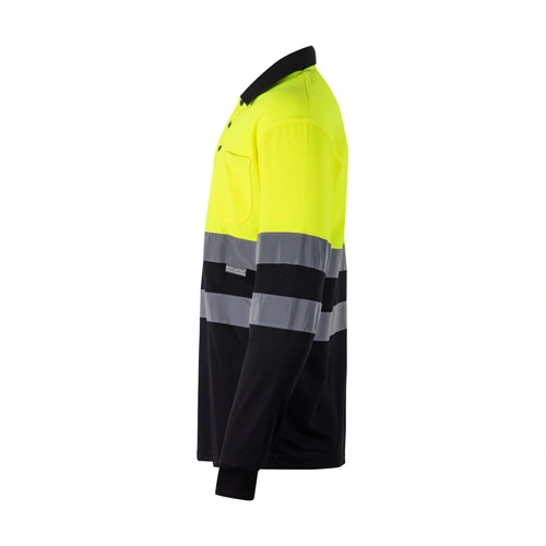 Polo bicolor bird-eye con bandas reflectantes ref 36067