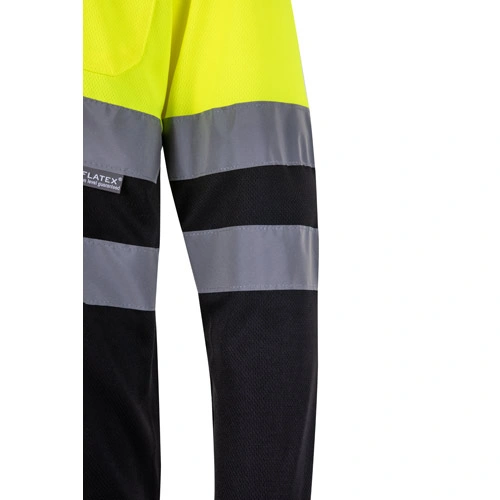 Polo bicolor bird-eye con bandas reflectantes ref 36067