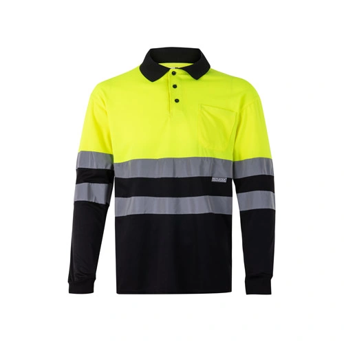 Polo bicolor bird-eye con bandas reflectantes ref 36067