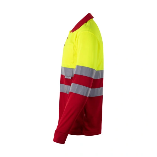 Polo bicolor bird-eye con bandas reflectantes ref 36067