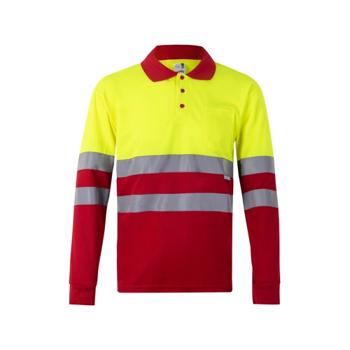 Polo bicolor bird-eye con bandas reflectantes ref 36067
