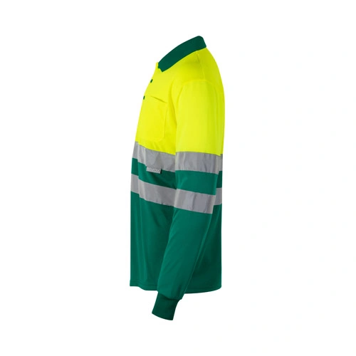 Polo bicolor bird-eye con bandas reflectantes ref 36067