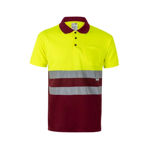 Polo bicolor ojo de pájaro (160g/m²) con manga corta, en poliéster (100%) ref 36065