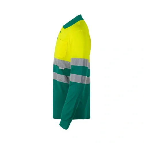 Polo bicolor con bandas reflectantes ref 36139 - Verde 02