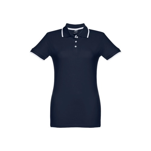 Polo bicolor de manga corta para mujer con corte ceñido ref 30139