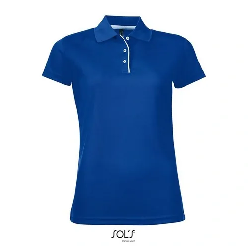 Polo de deporte para mujer con ribete de contraste 180GSM ref S01179 - Azul Royal
