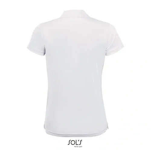 Polo de deporte para mujer con ribete de contraste 180GSM ref S01179 - Blanco Back