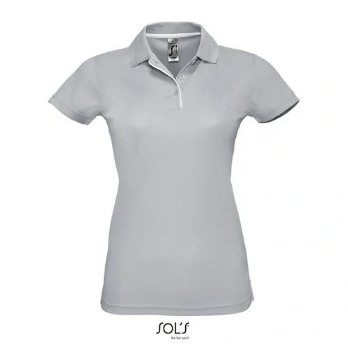Polo de deporte para mujer con ribete de contraste 180GSM ref S01179 - Gris Puro