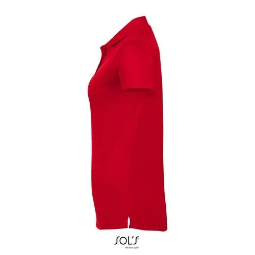 Polo de deporte para mujer con ribete de contraste 180GSM ref S01179 - Rojo Side