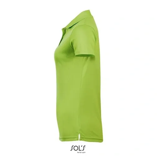 Polo de deporte para mujer con ribete de contraste 180GSM ref S01179 - Verde Manzana Side
