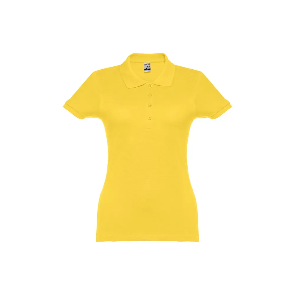 Polo de mujer en piqué de algodón con cuello reforzado ref 30135 - Amarillo 01