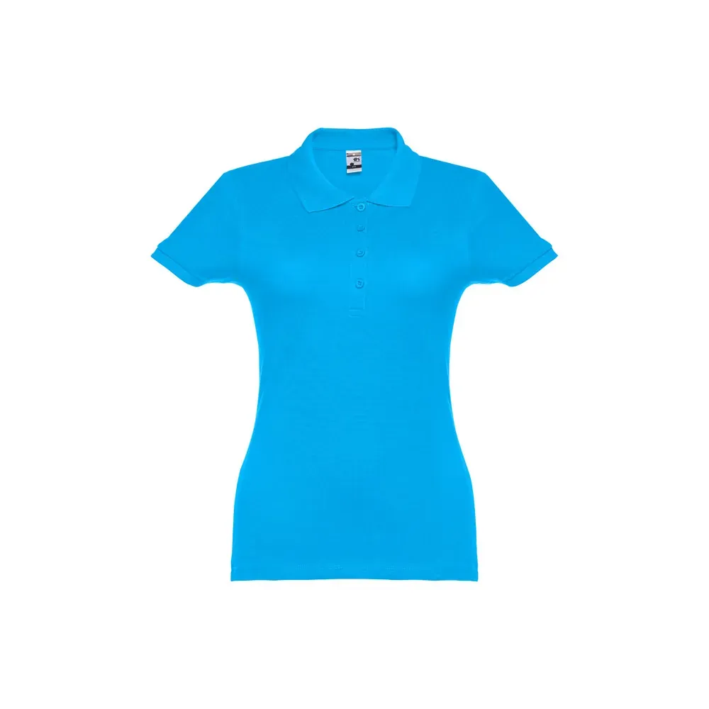 Polo de mujer en piqué de algodón con cuello reforzado ref 30135 - Azul Aqua 01
