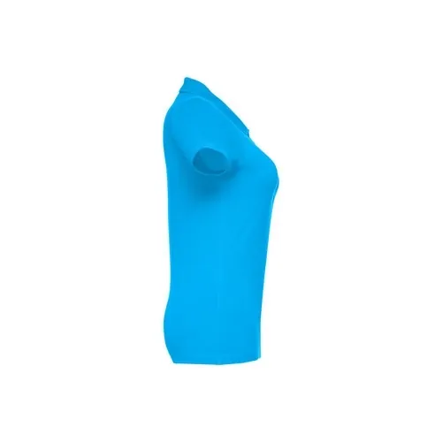 Polo de mujer en piqué de algodón con cuello reforzado ref 30135 - Azul Aqua 03