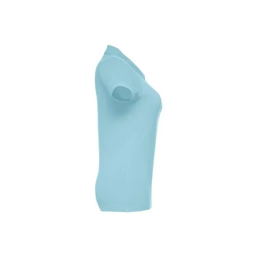 Polo de mujer en piqué de algodón con cuello reforzado ref 30135 - Azul Claro 03
