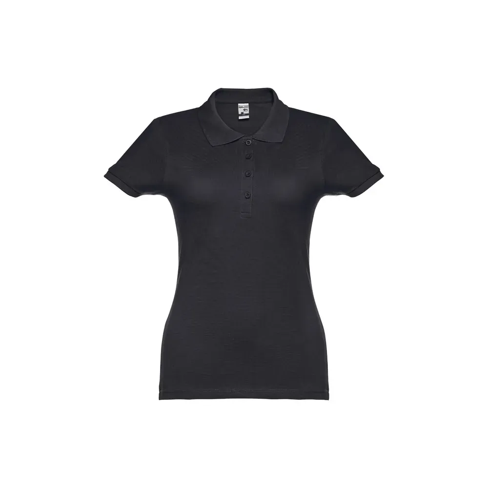 Polo de mujer en piqué de algodón con cuello reforzado ref 30135 - Azul Eclipse