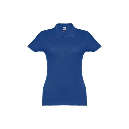 Polo de mujer en piqué de algodón con cuello reforzado ref 30135 - Azul Royal