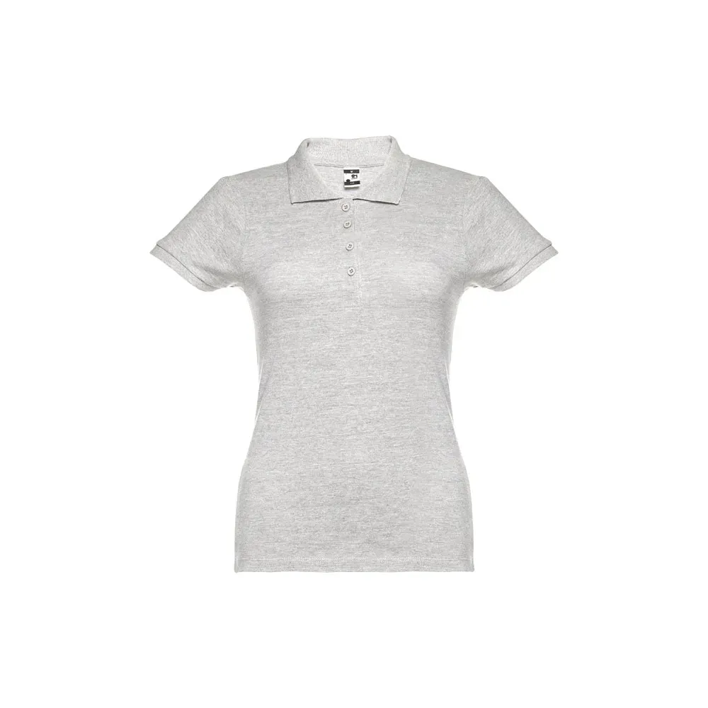 Polo de mujer en piqué de algodón con cuello reforzado ref 30135 - Blanco Matizado 01