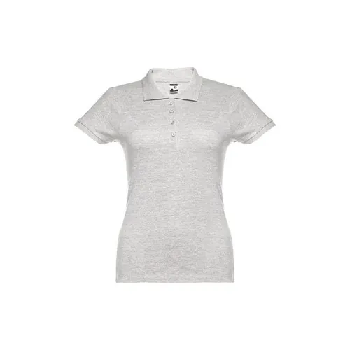 Polo de mujer en piqué de algodón con cuello reforzado ref 30135 - Blanco Matizado