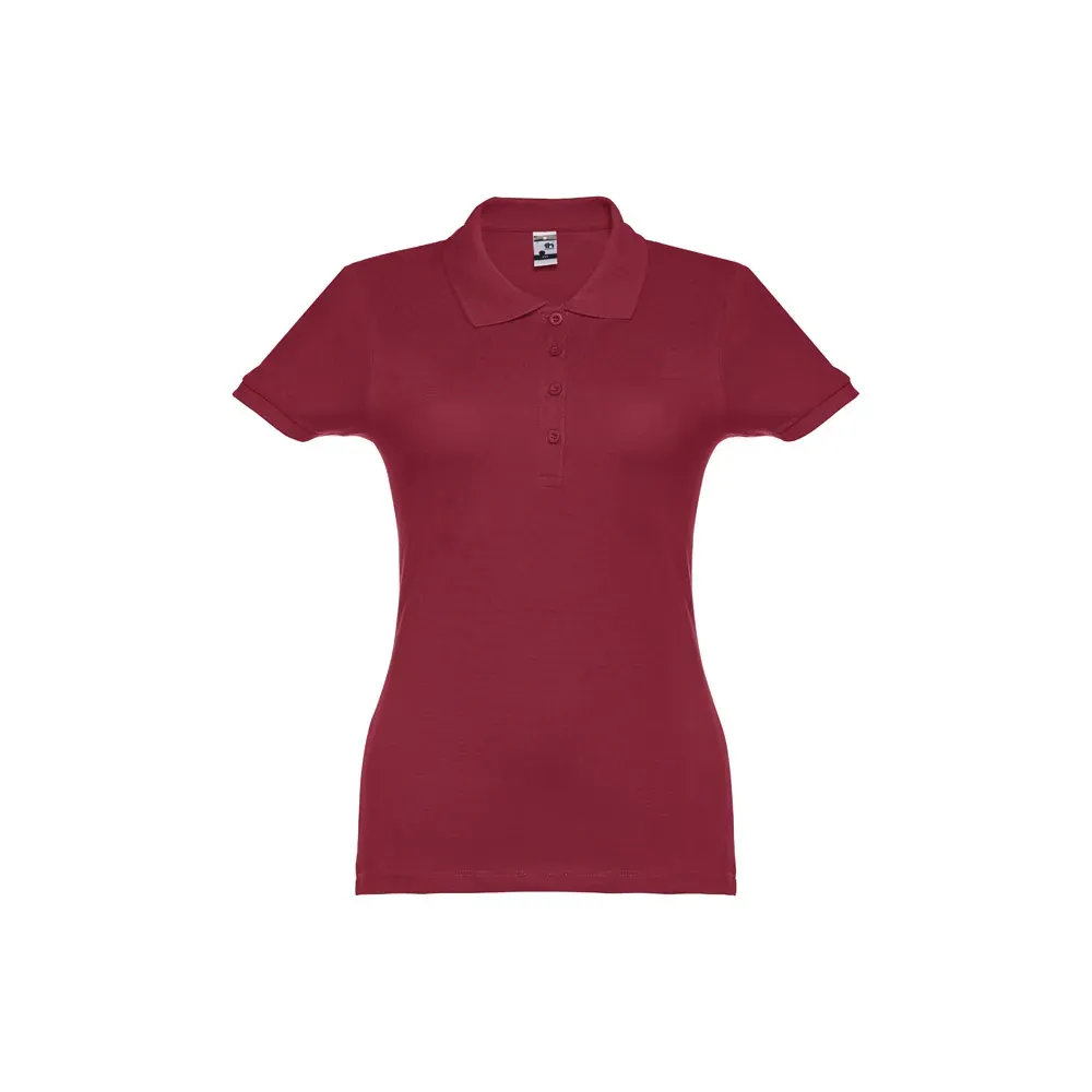Polo de mujer en piqué de algodón con cuello reforzado ref 30135 - Burdeos 01