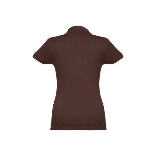 Polo de mujer en piqué de algodón con cuello reforzado ref 30135 - Castano Oscuro 02