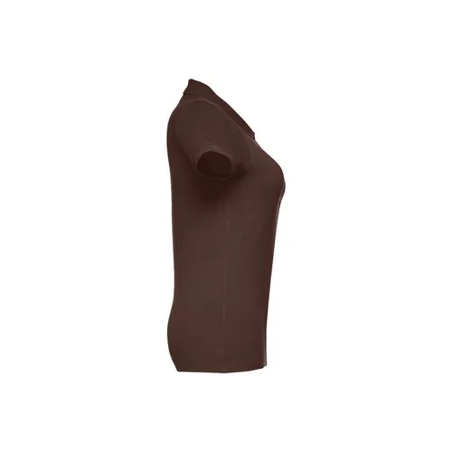 Polo de mujer en piqué de algodón con cuello reforzado ref 30135 - Castano Oscuro 03