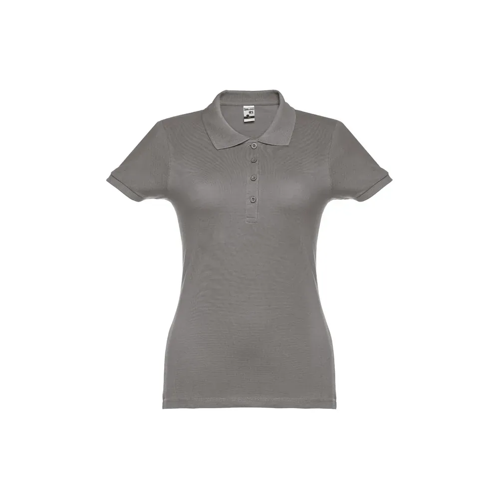 Polo de mujer en piqué de algodón con cuello reforzado ref 30135 - Gris 01