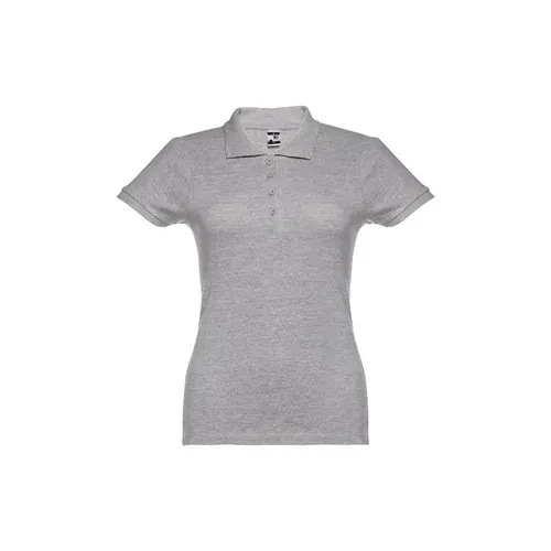 Polo de mujer en piqué de algodón con cuello reforzado ref 30135 - Gris Claro Matizado 01