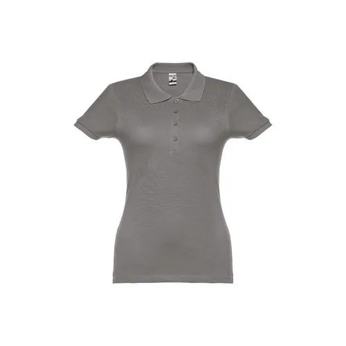 Polo de mujer en piqué de algodón con cuello reforzado ref 30135 - Gris
