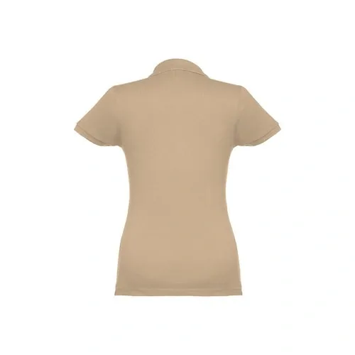 Polo de mujer en piqué de algodón con cuello reforzado ref 30135 - Marron Claro Back