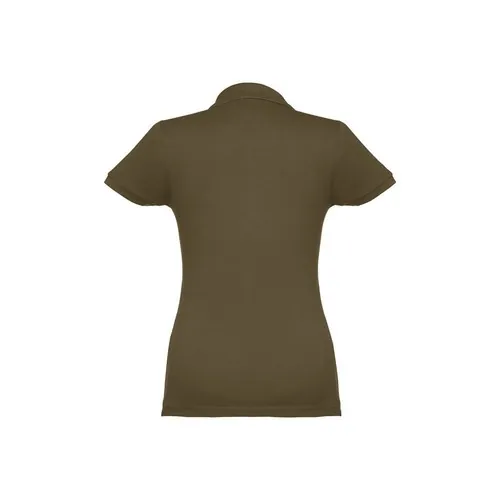 Polo de mujer en piqué de algodón con cuello reforzado ref 30135 - Verde Militar 02