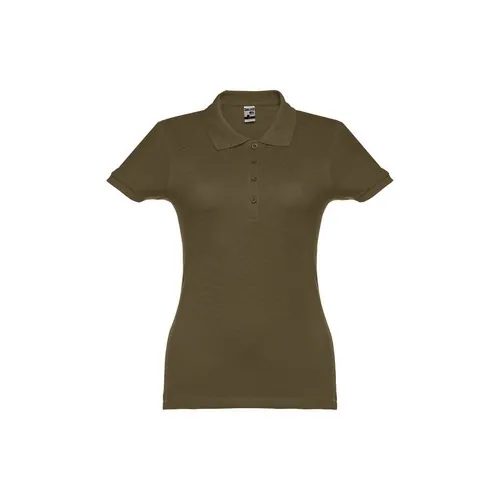 Polo de mujer en piqué de algodón con cuello reforzado ref 30135 - Verde Militar