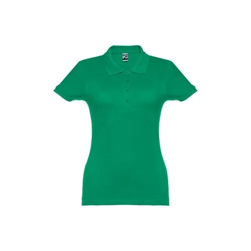 Polo de mujer en piqué de algodón con cuello reforzado ref 30135 - Verde
