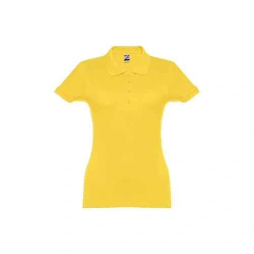 Polo de mujer en piqué de algodón con refuerzo ref 11169 - Amarillo