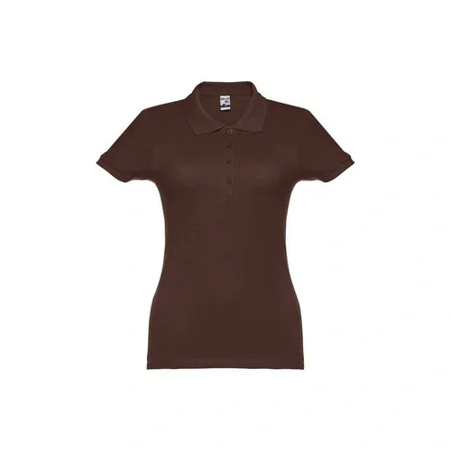 Polo de mujer en piqué de algodón con refuerzo ref 11169 - Castano Oscuro