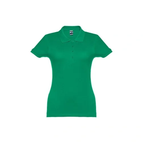 Polo de mujer en piqué de algodón con refuerzo ref 11169 - Verde