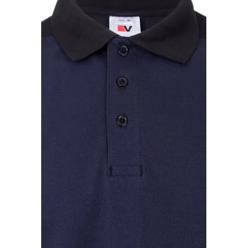 Polo de piqué elástico bicolor con botones ref 36148 - Azul 04