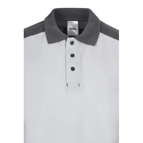 Polo de piqué elástico bicolor con botones ref 36148 - Blanco 04