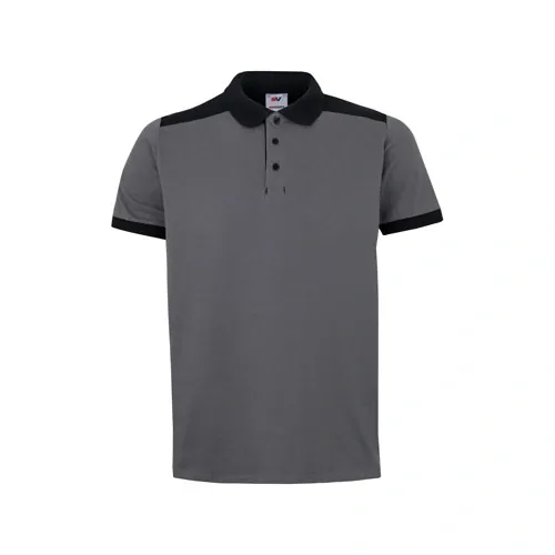 Polo de piqué elástico bicolor con botones ref 36148 - Gris
