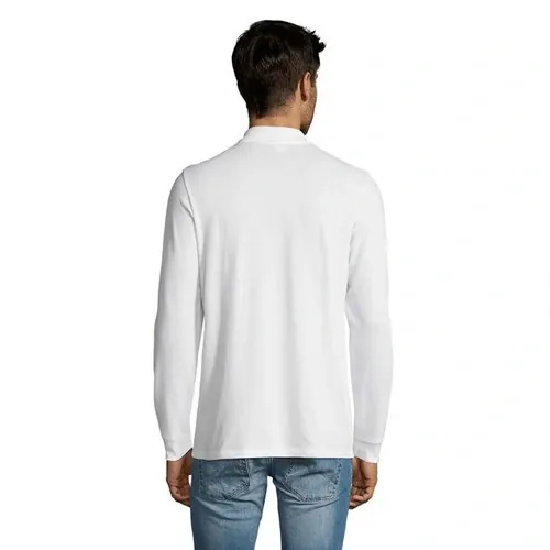 Polo Hombre de algodón Manga Larga ref S02087 - Back Blanco