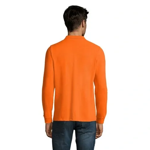 Polo Hombre de algodón Manga Larga ref S02087 - Back Naranja