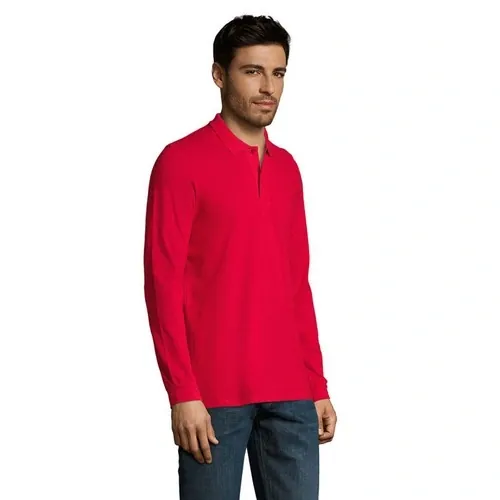 Polo Hombre de algodón Manga Larga ref S02087 - Side Rojo