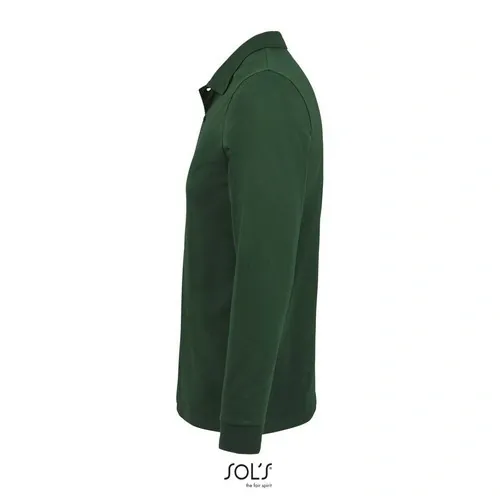Polo Hombre de algodón Manga Larga ref S02087 - Verde Botella Side